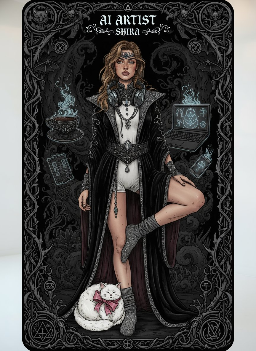 Dark Gothic Tarot Card: AI Artist Shira