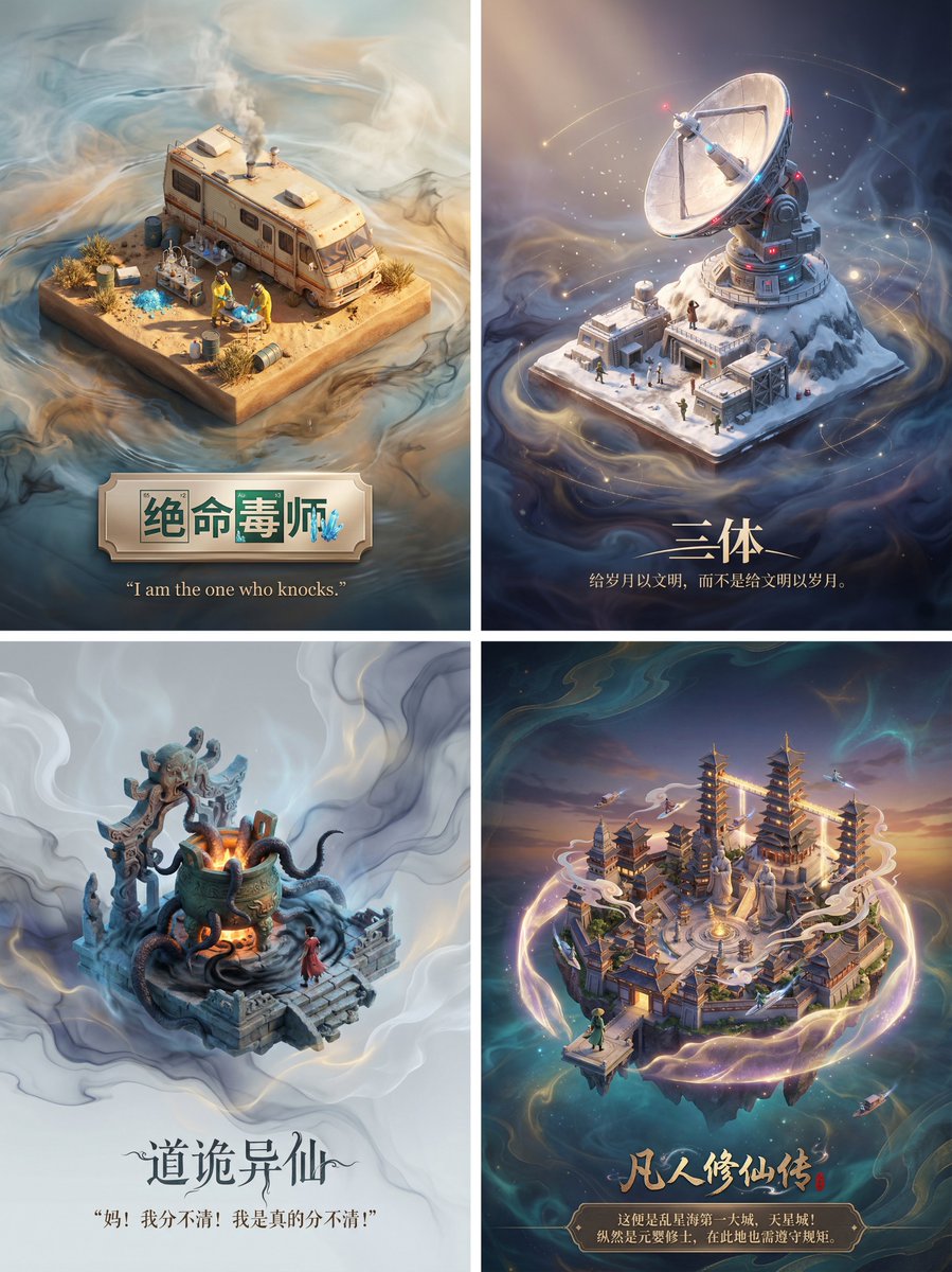 3D Isometric Miniature Poster