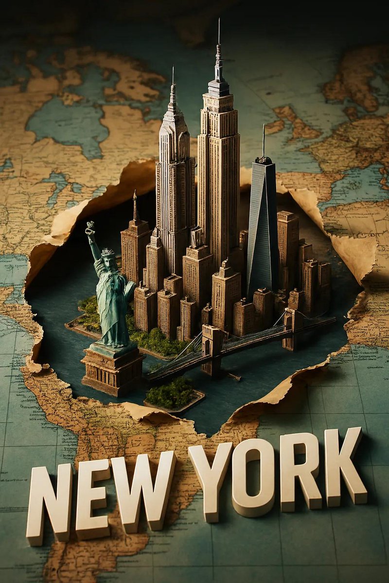 Miniature City Landmark Map Burst - 1