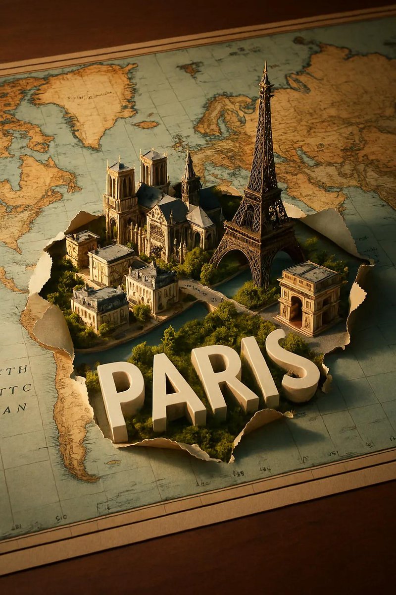 Miniature City Landmark Map Burst - 3