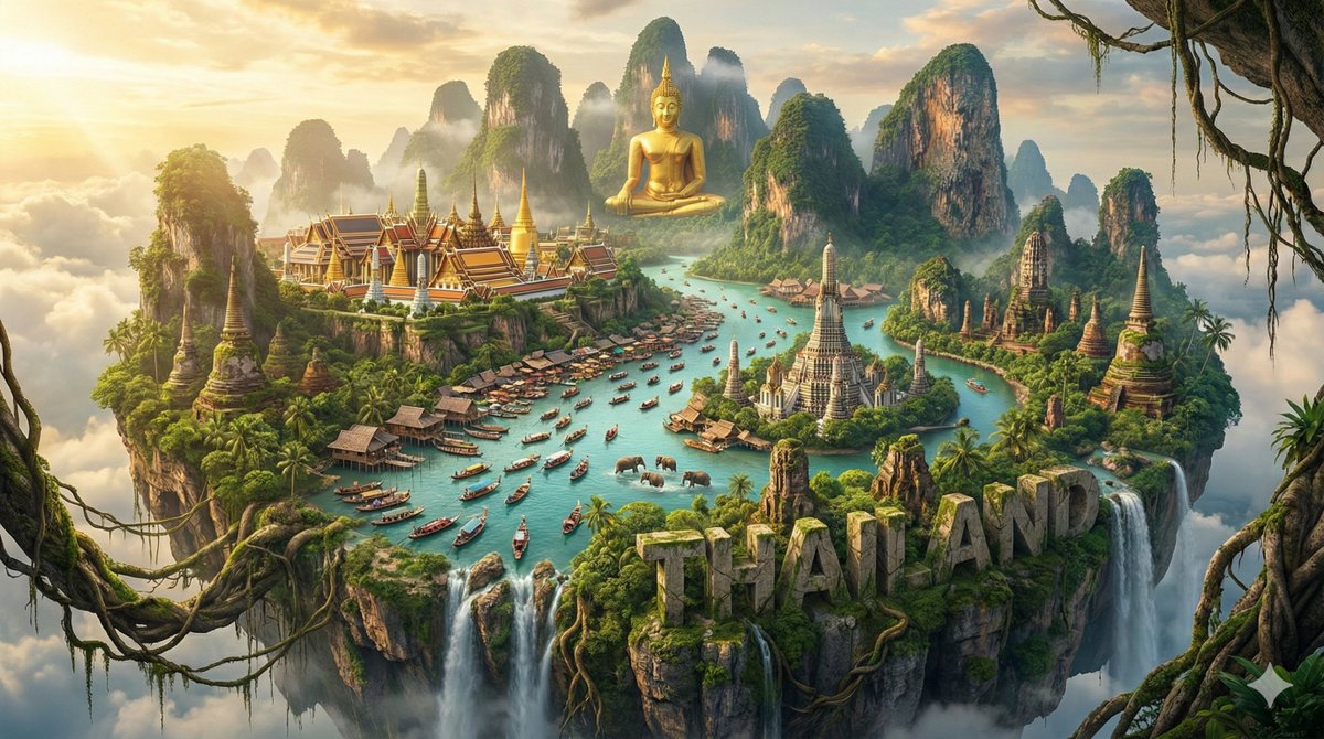 Fantasy Floating Island of National Icons - 3