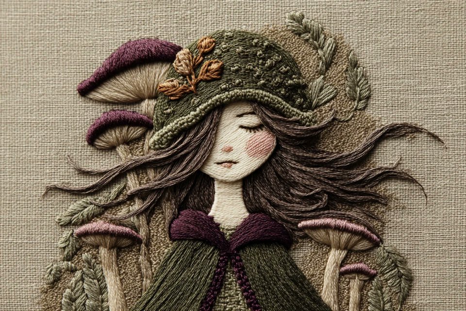 Embroidered Threadwork Portrait - 2